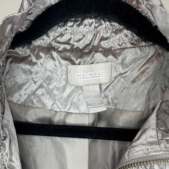 Chico’s bronze/metallic women’s rain jacket size 1 - Picture 4 of 7